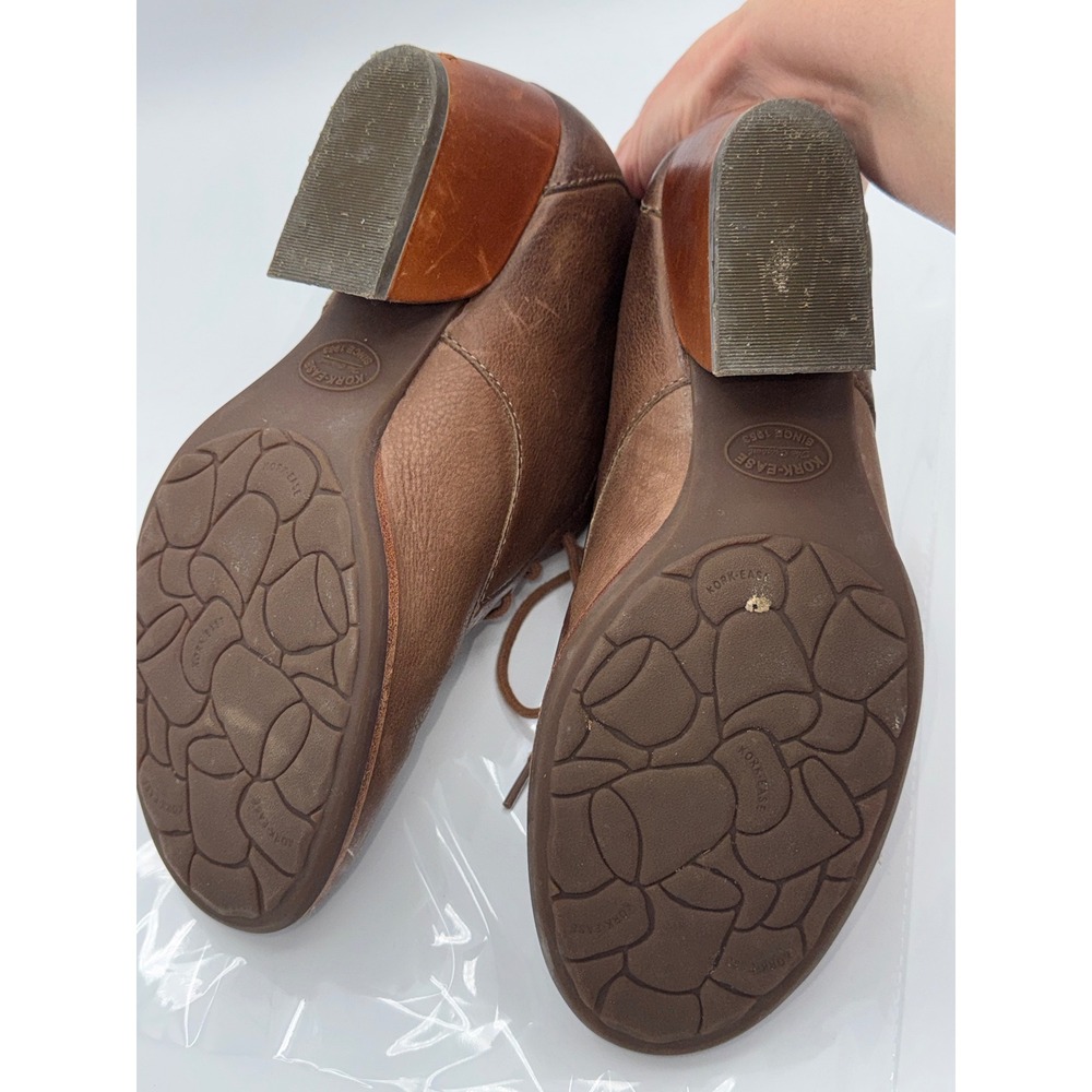 Kork-Ease Brown Leather Lace Up Ankle Boots Block Heel Chukka K33022 10/42 - Picture 5 of 7